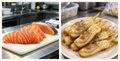 Solo Supper - salmon slices and razor clams
